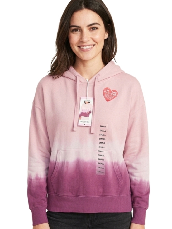 Wildfox Tops - NWT WILDFOX $126 Tie Dye Hoodie Pink Purple Kangaroo Pocket